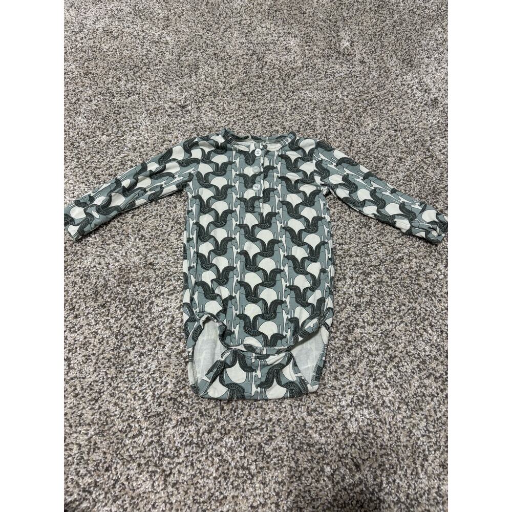 Kate Quinn Bamboo Long Sleeve Bodysuit in a horse print, Size 6-12 Months